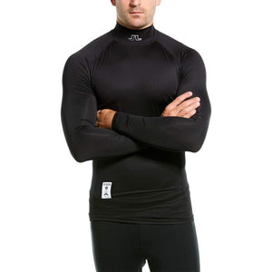 J. Lindeberg Mens M El Soft Compression Shirt, XL, Black-Golf Tech